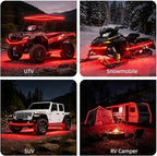 12V Marine Boat LED Light Strip Super Bright, 2 Pack 6.56FT IP68 Fully Waterproof RV Front Cap Lights, Golf Cart Underglow Roof Lights Strip for Truck ATV UTV SUV Car Pickup Trailer, Cuttable, Red