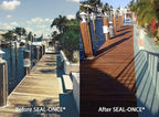 Seal-Once Nano+Poly Penetrating Wood Sealer with Polyurethane - Premium Waterproof Sealant -2 Gallon & Redwood