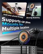 ZBF Magnetic Wireless Charging Car Phone Holder with 15W Fast Charging & Strong Vacuum Suction, 360° Rotatable Dashboard & Windshield Mount for Magsafe iPhone 17/16/15/14/13 Android Galaxy S24/S23/S22