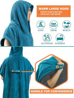 SUN CUBE Surf Poncho Changing Robe with Hood | Absorbent Quick Dry Microfiber Wetsuit Changing Towel with Pocket for Surfing Men Women
