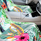 Hahafelt 1 Pack Car Seat Towel Covers with Storage Bag, 63 x 32 Inch Universal Non Slip Waterproof Sweat Protector for Car Truck, Gym Swimming Running, Machine Washable (Tropical Toucan)
