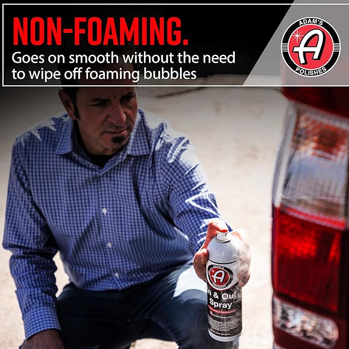 Adam's in & Out Spray (3 Pack) - Interior & Exterior Car Detail Spray for Plastics, Rubber & Vinyl, Fast Coverage, Streak-Free Finish
