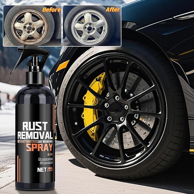 Rust Remover Spray,Rust Remover Spray for Metal, Wheel Hub & Paint Safe Rust Dissolver for Cars/Trucks, Multi Purpose Instant Cleaning Coating Agent,Rustout Instant Remover Spray (200ML)