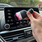 Car Detailing Brush, Soft Bristle Cleaning Brush, Scratch-Free Auto Duster Tool for Dashboard, Air Vents, Leather & Interior Cleaning (Black&Rose)