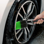 TAKAVU Master Wheel & Tire Brush, Easy Reach Rim Detailing Brush, Multipurpose Use for Wheels, Rims, Exhaust Tips, Motorcycles (Green)