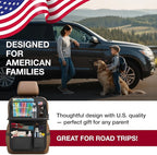 Car Backseat Organizer with Tablet Holder (2-pack) - Updated 2025 Oxford 600D Car Storage Organizer, Foldable Car Tray Kids, Road Trip Essentials, Back Seat Protector Kick Mats, Travel Accessories