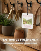 Pink Christian Square Citrus Car Air Freshener 4 Pcs, Preppy Floral Religious Bible Verse Hanging Air Freshener for Cars Bathroom Dorm Books Decor, Girly Christian Accessories Gifts for Women