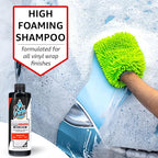 Rev Auto Vinyl Wrap Cleaner Kit – 3-Item Set Includes Wrap Detailer, Shampoo & Light Stain Remover | Made for Gloss, Satin, Matte, Chrome & More