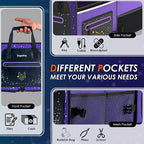 SugarFox 63L Car Trunk Organizer for SUVs & Small/Midsize Cars - Fluorescent Design, Waterproof, Collapsible with Adjustable Straps (Purple-M004)