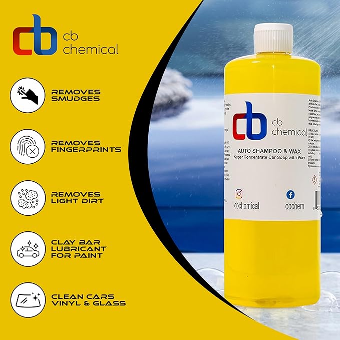 Auto Wash & Shampoo 32oz | Premium PH Neutral Car Wash Soap for Foam Cannon & Pressure Washer | High Foaming Car Shampoo with Lemon Fragrance | Safe for All Paint Types | Adds Shine & Paint Protection