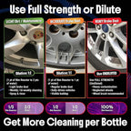 Rim Reactor Wheel Cleaner Spray – Gel Concentrated Formula – Removes Brake Dust, Grime & Dirt – Non-Acid, pH Neutral – Safe for Alloy, Aluminum, Chrome & Black Wheels – Rim Care Solution – Gallon