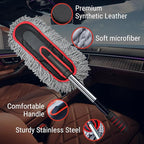 YeewayVeh Car Duster Kit, 2PCS Microfiber Exterior and Interior Scratch Free Car Duster Brush for Vehicles and Home Cleaning, Gray and Red