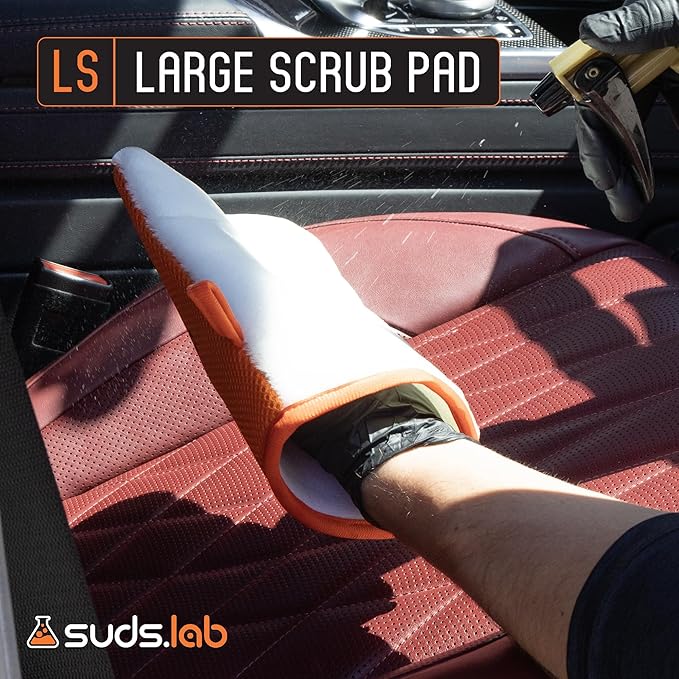 Suds Lab Oversized Scrub Pad – Heavy Duty Car Wash and Interior Cleaning Mitt for Auto, Upholstery, and Detailing | Durable, Scratch-Free Cleaning Tool