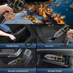WINWEND Car Vacuum Cleaner High Power - 22000PA Portable Cars Vacuum 4 in 1 Compressed Air Duster & Air Blower & Pump Hand Held Vacuum Cordless with Brushless Motor for Car Home Office Black