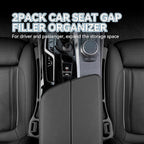 USSDE Car Gap Filler, Dual Slot Car Seat Gap Organizer 2 Pack, Universal Fit Soft Car Seat Crack Gap Filler Between Seat and Console Stop Things from Dropping (Style A)