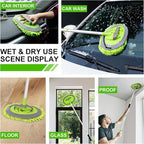 Ordenado 62" Car Wash Brush Kit Mitt Mop Sponge with Long Handle Chenille Microfiber Car Cleaning Brush Kit Supplies Car Washing Mop Kit Car Care Kit of Scratch-Free Replacement Head for Car RV Truck
