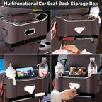 2025 New Back Seat Car Organizer, Multifunctional Seat Back Storage Box, Universal Car Tissue Holder, Five-in-one Multifunctional Storage Box (Brown)