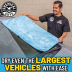 Chemical Guys Woolly Mammoth Large Microfiber Drying Towel - 36 x 25 Inch Blue, Ultra Plush Super Absorbent Car Drying Towel for Cars, Trucks, SUVs, Motorcycles, RVs, and Auto Detailing