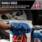 Adam's Chenille Car Wash Mitt - Premium Soft Microfiber Washing Glove for Car Cleaning & Detailing, Safe, Scratch-Free for Auto, Truck, RV, Motorcycle & More (Blue, 1pk)