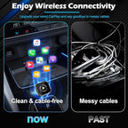 Wireless CarPlay & Android Auto Adapter, 2-in-1 USB Dongle Converts Wired to Wireless, 5GHz WiFi & Bluetooth Plug & Play, Keeps Factory Controls, USB-C Adapter, Wired Required, iOS 10+ Android 11+