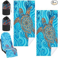Hahafelt 2 Pack Car Seat Towel Covers with Storage Bag, 63 x 32 Inch Universal Non Slip Waterproof Sweat Protector for Car Truck, Gym Swimming Running, Machine Washable (Colorful Sea Turtle)