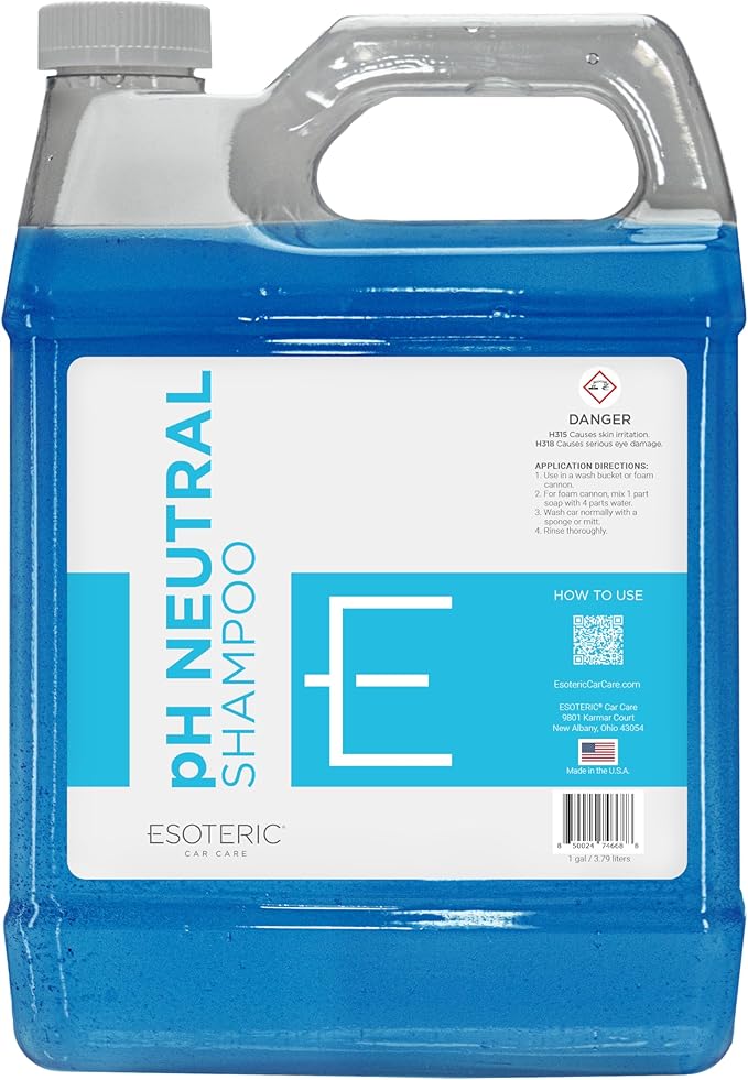ESOTERIC pH Neutral Car Wash Shampoo with Advanced Foam Technology - Ultra-Concentrated Auto Soap for Foam Cannon & Bucket Wash - Scratch-Free Formula with Enhanced Lubrication & Fresh Scent
