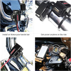 MOTOPOWER MP0609AA 3.1Amp Motorcycle USB Port Kit SAE to USB Adapter Cable with SAE Cap