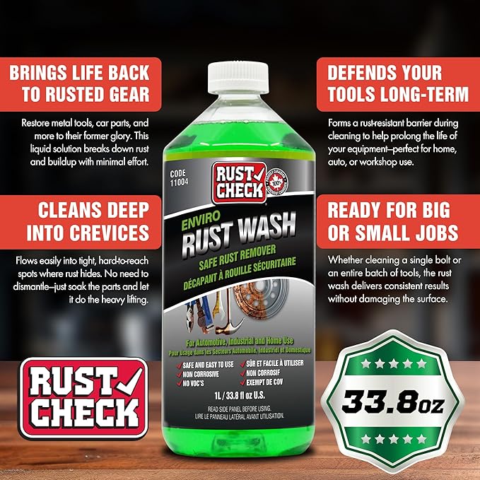Enviro Rust Wash – Heavy Duty Iron Remover for Car Rims & Wheels – Metal Decon for Brake Dust and Oxidation – Safe on Stainless Steel & Motorcycle Use - Liquid - 33.8 FL OZ - Bottle