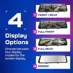 AZDOME PG17 2CH Mirror Dash Cam 4K - 12" Touch Screen - 24H Parking Mode - Mirror Dash Cam - Minimize Blind Spots - Built-in GPS & WiFi - Reverse Assist - Supports Voice Command