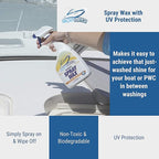 Spray Wax with UV Protection - Marine Wax For Boats with UV Protectant for a Gloss Shine Finish and for Car Detailing on Trucks and RVs (32 Oz Bottle)