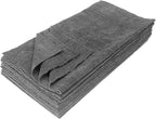 Eurow Ultrasonic Cut 300 GSM Microfiber Cleaning Towels, Streak-Free, Lint-Free, Ultra Absorbent, Scratch-Safe, for Auto Detailing, Home, Kitchen & Multipurpose Use, 16x16, 12-Pack, Gray