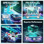 13.1" 8Core 8+128G Car Stereo Radio for Chevy Silverado GMC Sierra 2014-2018,5Ghz WiFi Android 13 Touch Screen Radio with Wireless CarPlay Android Auto BT DSP 48EQ Backup Camera,Silver