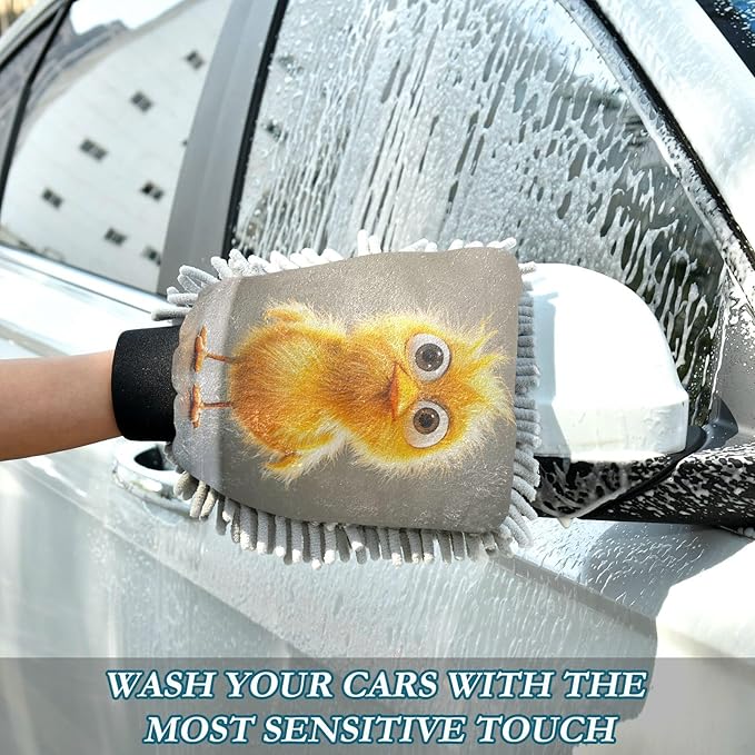 Cartoon Funny Pet Chickenyellow Car Wash Mit Scratch-Free Wash Mitts For Cars Washing Car Hand Wash Detailing Sponge