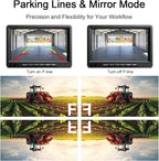 Fookoo 7" AHD 1080P Wired Backup Dual Camera System, Waterproof Vibration-Proof Rear View Cameras IR Night Vision for Tractor/Excavator/Harvester/Bulldozer/Crop Sprayer/Agricultural Equipment - DY702