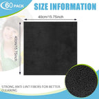 Nuenen Microfiber Cleaning Cloths for Cars 16 x 16 Inch Ultra Absorbent Car Towels Drying Reusable Cleaning Supplies House Kitchen Window Microfiber Towel(Black,60 Pcs)