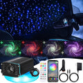 Twinkle Fiber Optic Lights,Bluetooth APP/Remote/Music Activate Starlight Headliner Kit with RGBW LED Light Engine,300pcs 9.8ft 0.03in Optic Fiber Cable for Car/Home/Party Star Light Ceiling