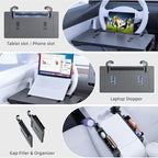 3 in 1 Car Steering Wheel Desk Tray & Car Seat Gap Filler & Organizer, Foldable Carbon Fiber Look Adjustable Car Tray,for Laptops, Eating Food, Writing, Entertainment.