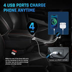 YJYWZH Armrest Box for Nissan Almera Versa 2012-2019 Car Center Storage Box Organizer Interior Hand Centre Consoles with 4 USB Ports Cup Holder Arm Rest Double-Layer Black Accessories