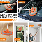 Ordenado 62" Car Wash Brush Kit Mitt Mop Sponge with Long Handle Chenille Microfiber Car Cleaning Brush Kit Supplies Car Washing Mop Kit Car Care Kit of Scratch-Free Replacement Head for Car RV Truck