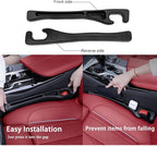 USSDE Car Gap Filler, Dual Slot Car Seat Gap Organizer 2 Pack, Universal Fit Soft Car Seat Crack Gap Filler Between Seat and Console Stop Things from Dropping (Style B)