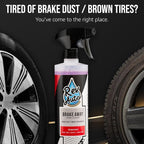 Rev Auto Complete Wheel and Tire Cleaner Kit - Removes Brake Dust & Adds Shine to Tires | Safe for OEM & Aftermarket | Includes Rim Cleaner, Detail Brush, Tire Shine, Applicator Pad, Towel (5-Piece)