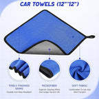 16 Pcs Windshield Cleaner Tool, Car Cleaning Kit with Various Detailing Brushes Set Spray Bottle Cleaner Towel Cleaning Gel Accessories Car Interior Detailing Kit for Windows Vents(Blue)