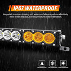 AUXTINGS 38 inch Single Row Dual Color LED Light Bar 210W Off Road Light Bar White Amber Combo LED Work Light Truck UTV 4x4 Cars SUVs ATVs Boats Fog Driving Light with Wiring Harness kit