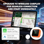 2-in-1 Wireless CarPlay Adapter for iPhone & Android Auto, Mini Wired to Wireless Dongle, Plug & Play, Stable Connection, iOS 10+/Android 11+, Lifetime OTA Updates (Not for BMW/Tesla)