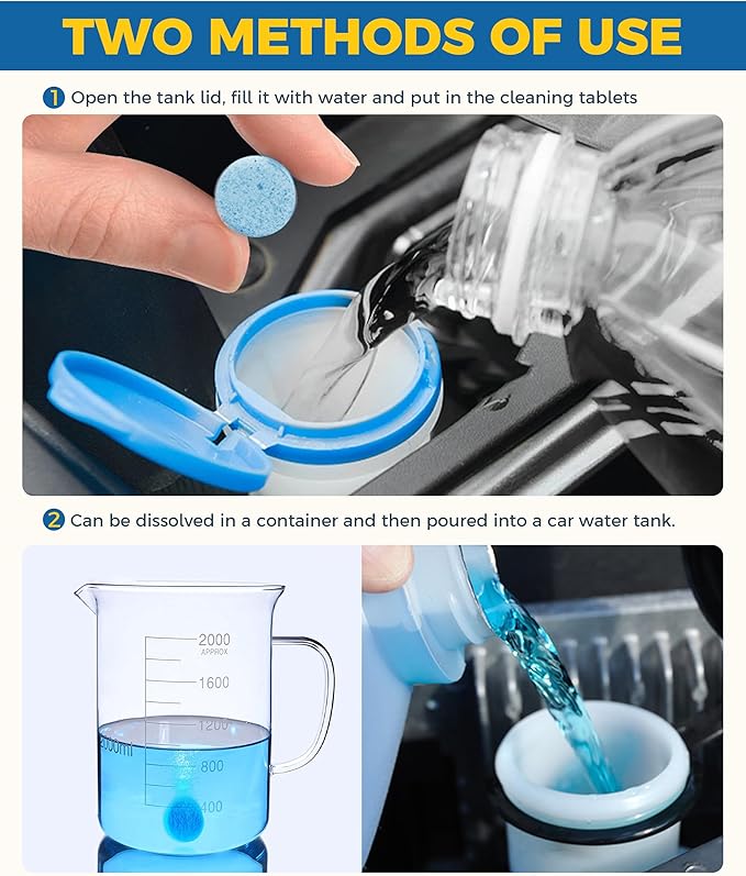 50PCS Windshield Washer Fluid,Windshield Washer Tablets,Car Accessories Windshield Washer Fluid Concentrate,Car Windshield Washer Fluid,Automotive Glass Cleaner,Use for Remove Windshield Stains