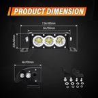 Willpower 2 Pieces 6 inch Single Row White LED Light Bar 30W Off Road Light Bar Spot Beam LED Work Light Truck UTV 4x4 Cars SUVs ATVs Boats Fog Driving Light with Wiring Harness kit
