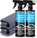 Premium Ceramic Coating for Cars- Extreme Hydrophobic Top Coat Polish & Car Coating Spray, Suitable for cars, pickup trucks, RVs, motorcycles, etc. Fast Application for Long-Lasting Shine & Protection