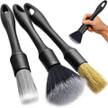 3PCS Car Detailing Brush Set - Interior or Exterior Car Cleaning Brush, [Durable Bristles] Ultra Soft Boars Hair Car Detailing Brushes, Auto Detail Brushes for Air Vent, Leather Seat, Wheels, Emblems