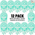 Chemical Guys Car Fresheners, Hanging Air Fresheners - New Car Scent for Cars, Trucks, SUVs, RVs, Home, Office, Work, Dorm Room, & More - 12 Pack
