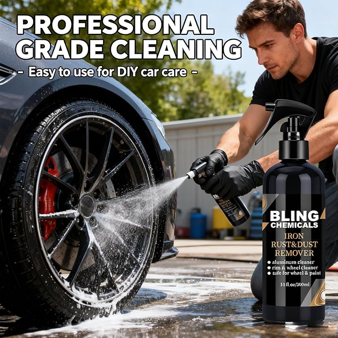 Wheel Cleaner, Aluminum Cleaner, Rim & Wheel Cleaner Spray, Removes Brake Dust & Grime, Brake Dust, Non-Acidic Tire Cleaner, Purple Color Changing, 10 fl oz (1PCS)